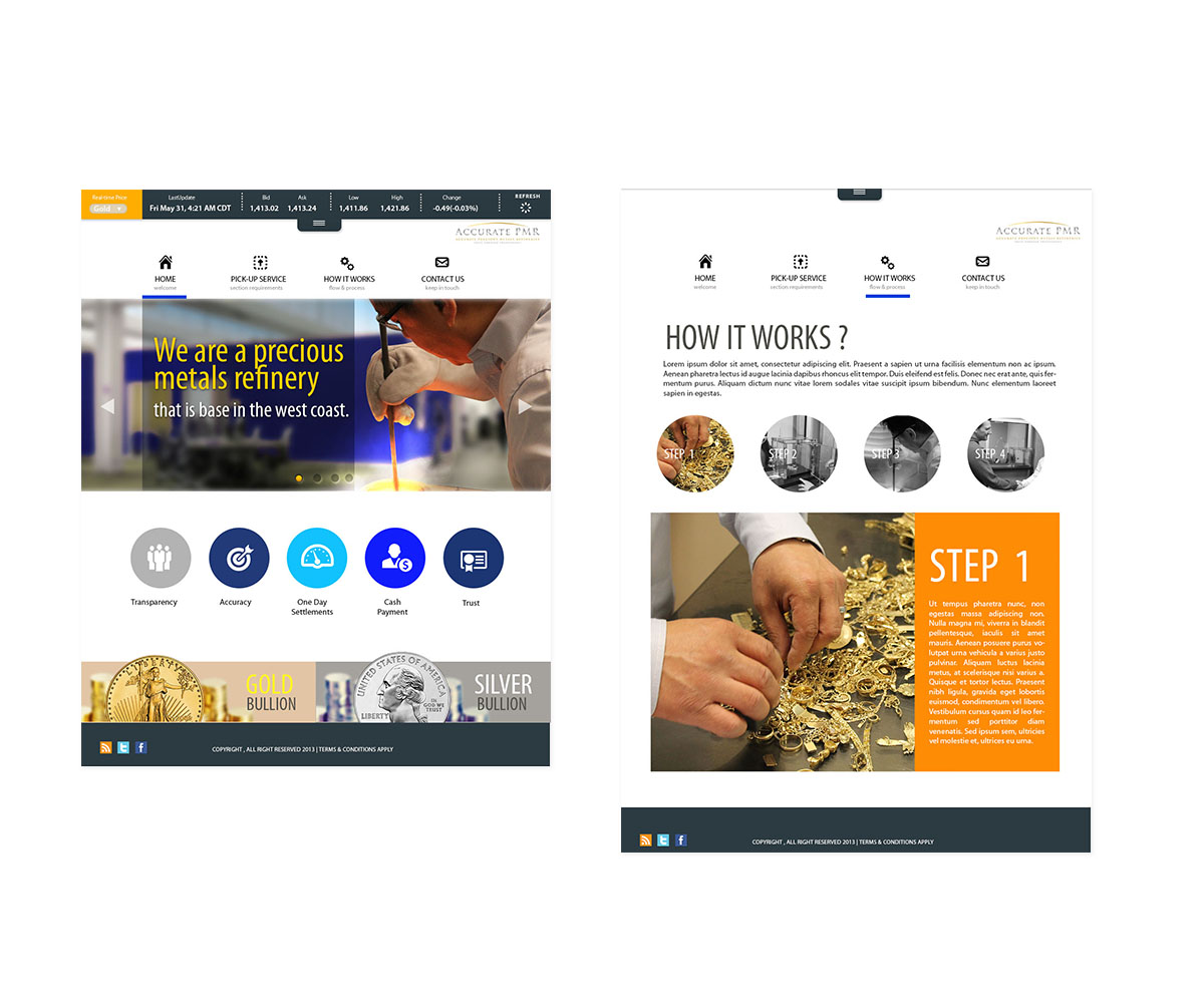 Web Design by natureborn for Accurate Precious Metals Refineries Inc. | Design #1885876