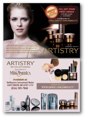 ARTISTRY SKINCARE & Cosmetics needs a postcard design