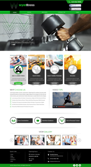 Wynn Fitness fitness and wellness for 50+ and youth | WordPress-Design von Sbss