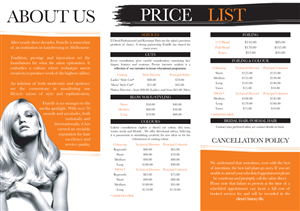 Brochure Design by catherinehopkins for Fratelle Hair & Make up | Design: #1809741