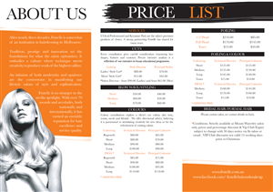 Brochure Design by catherinehopkins for Fratelle Hair & Make up | Design: #1818677