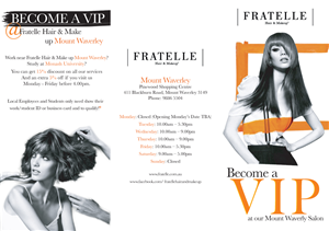 Brochure Design by catherinehopkins for Fratelle Hair & Make up | Design: #1838245