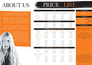 Brochure Design by catherinehopkins for Fratelle Hair & Make up | Design: #1843342