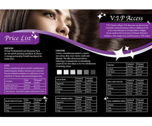 Diseño de Brochure por HauntedDesigns para Fratelle Hair & Make up | Diseño: #1818772