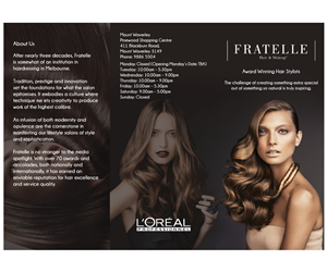 Brochure Design by Oliviaaag for Fratelle Hair & Make up | Design #1818923