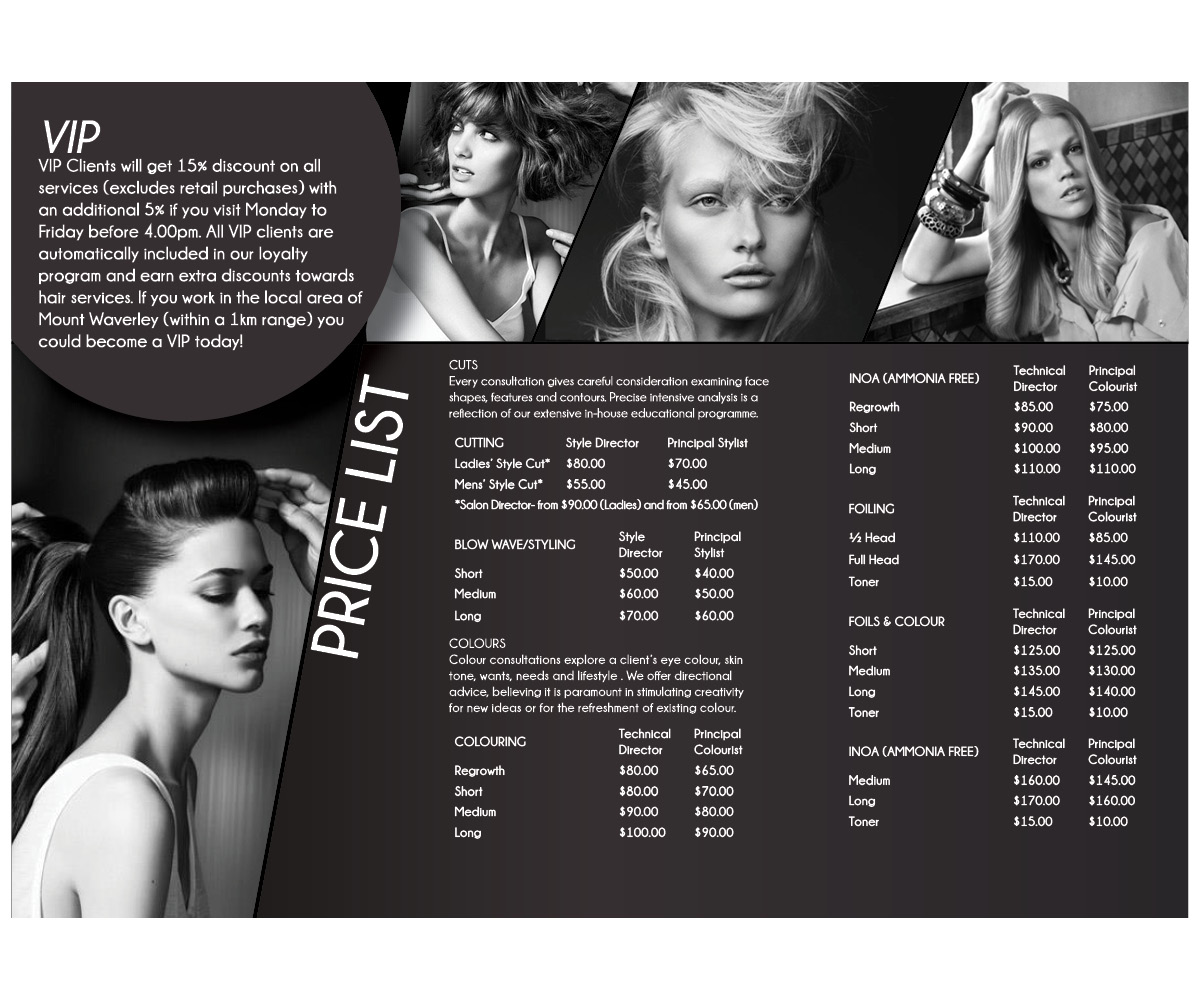 Brochure Design by Oliviaaag for Fratelle Hair & Make up | Design #1818928