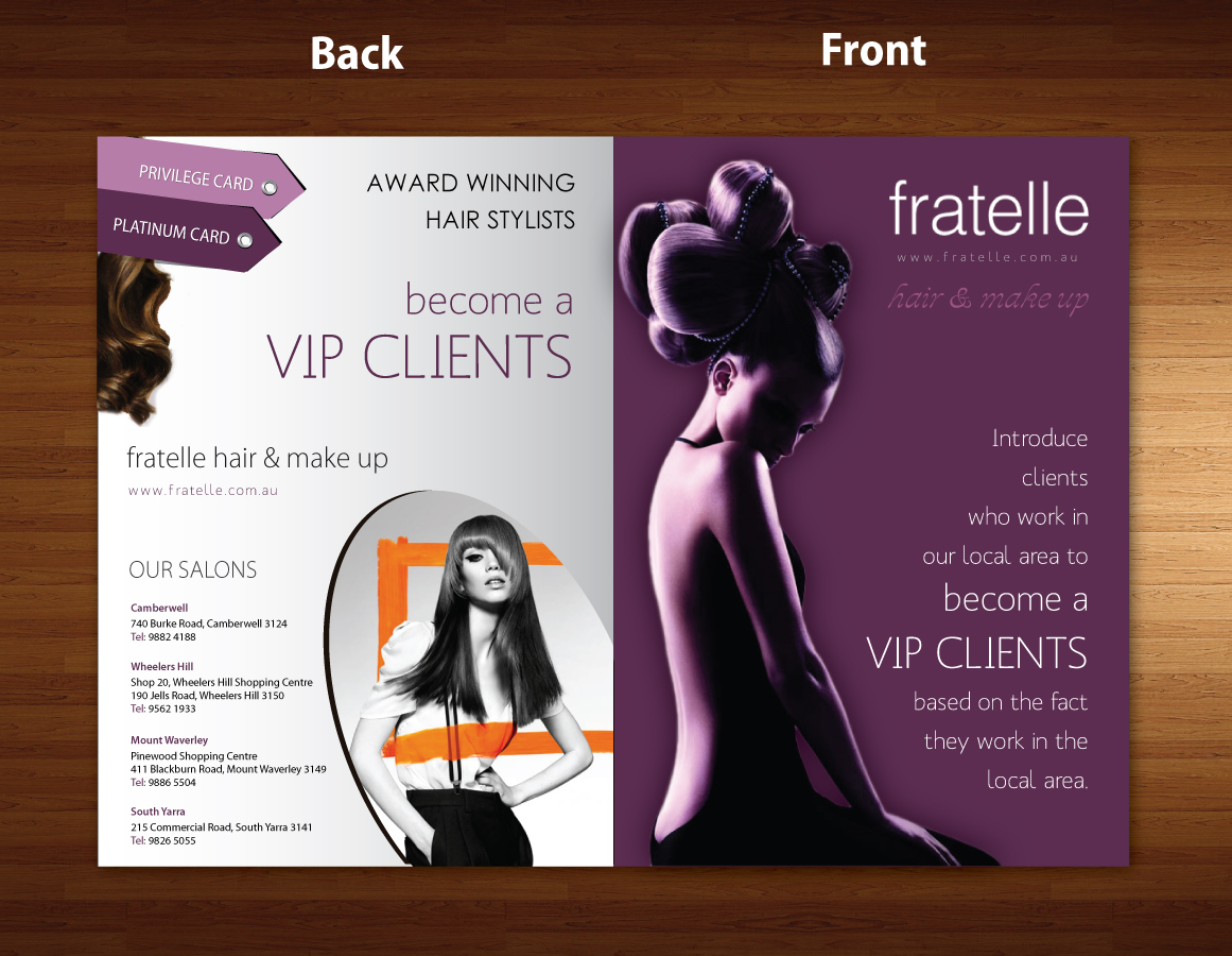 Brochure Design by Sbss for Fratelle Hair & Make up | Design #1776000