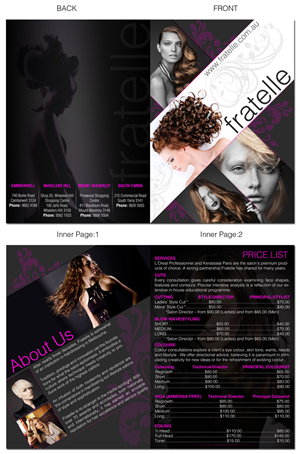 Brochure Design by ESolz Technologies for Fratelle Hair & Make up | Design #1775437
