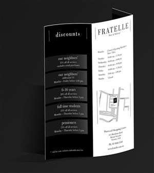 Brochure Design by Maciek for Fratelle Hair & Make up | Design #1835284