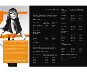 Brochure Design by laura for Fratelle Hair & Make up | Design #1825072