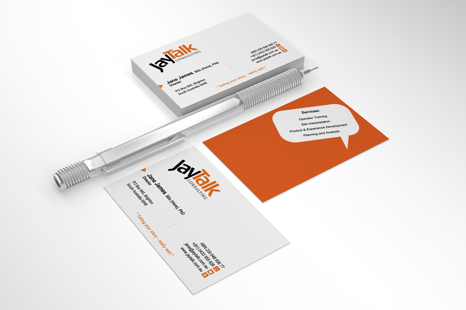 Business Card Design by Sarah Mathews for JayTalk Consulting | Design #1770825