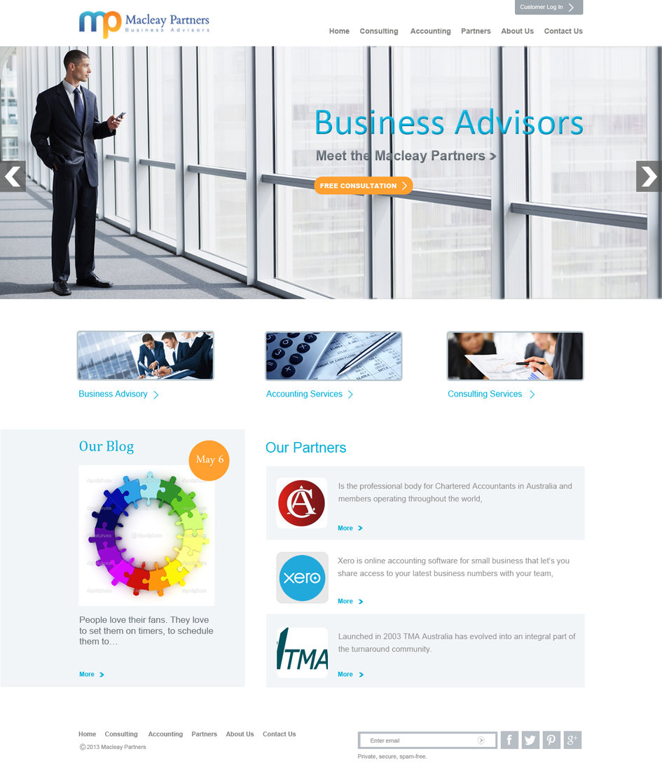 Wordpress Design by Creative1984 for Macleay Partners | Design #1775967