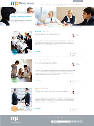 Wordpress Design by Creative1984 for Macleay Partners | Design: #1790626