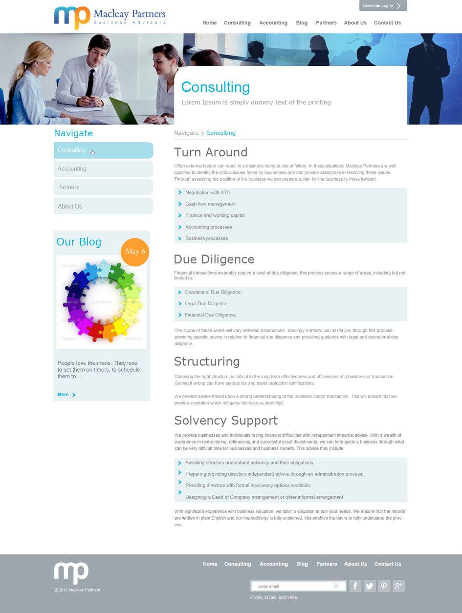 Wordpress Design by Creative1984 for Macleay Partners | Design #1790636