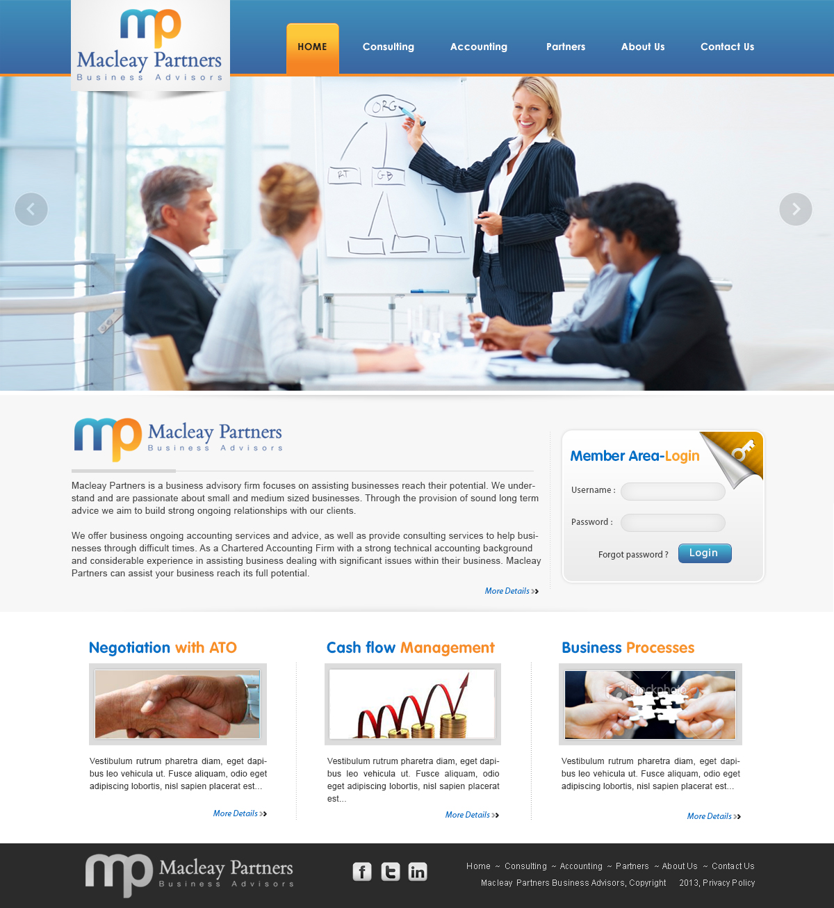 Wordpress Design by webxvision for Macleay Partners | Design #1792813