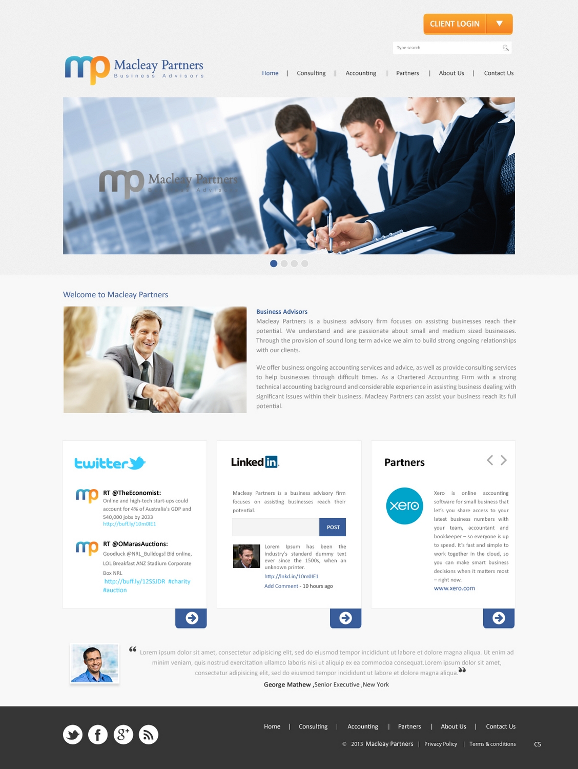 Wordpress Design by pb for Macleay Partners | Design #1771830