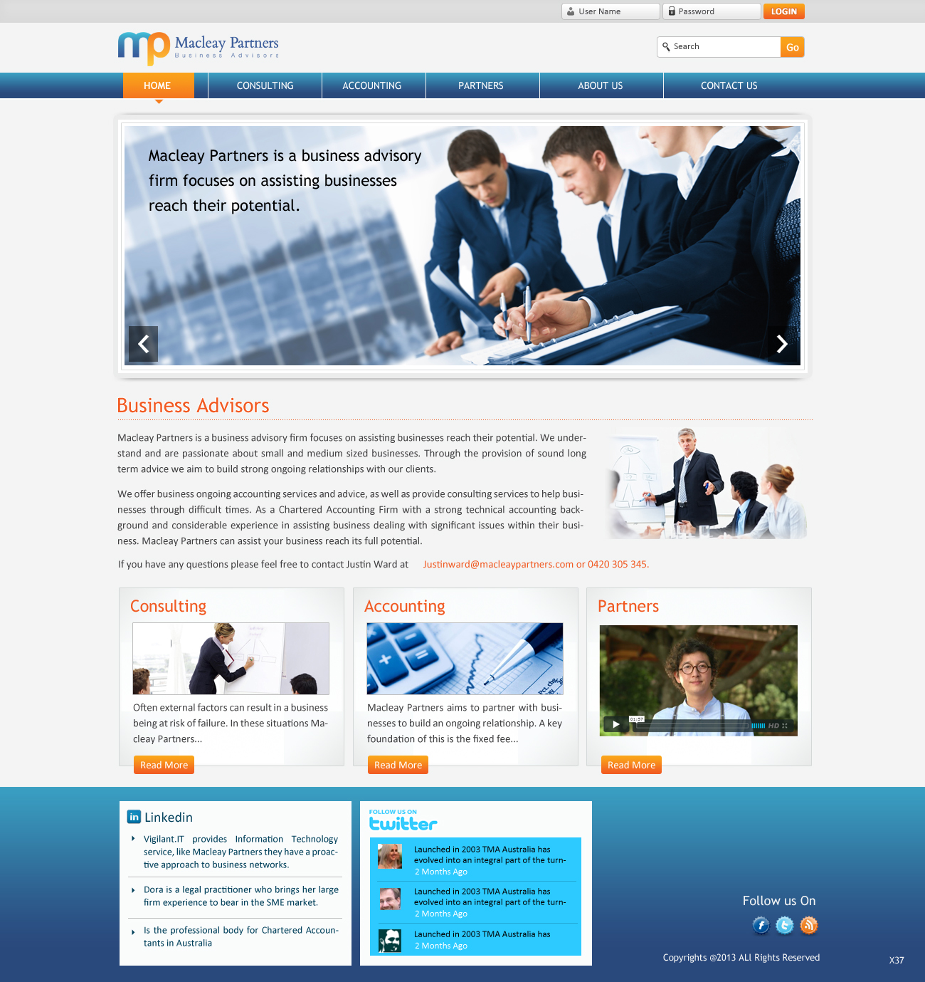 Design Wordpress par pb pour Macleay Partners | Design #1778974