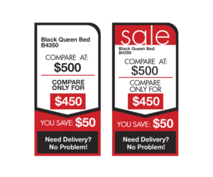 Business price tag design for Furniture Business