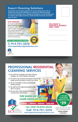 Postcard $29 for 3 hours cleaning service  | Postcard Design by rkailas