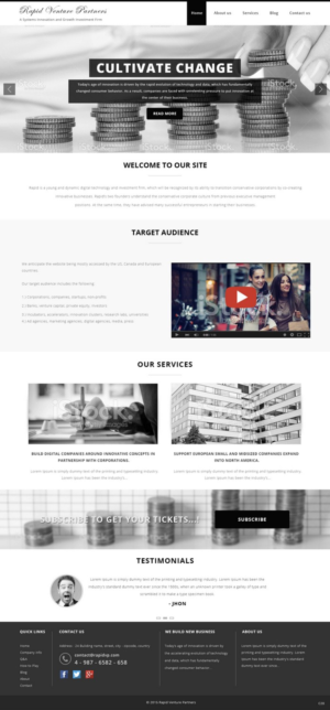 Web Design by pb for Rapid Venture Partners | Design: #6894691