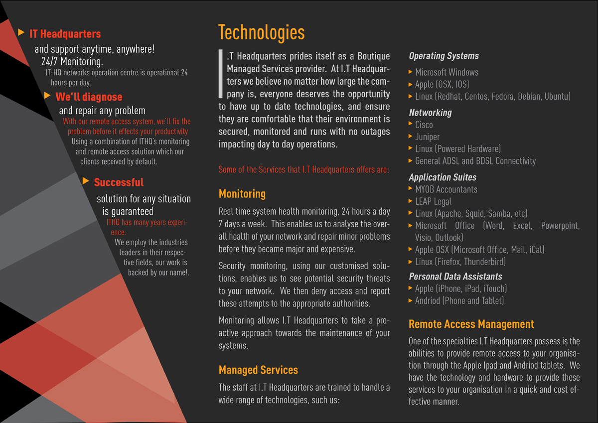 Brochure Design by Tulika for I.T. Headquarters Pty Ltd | Design #1779036