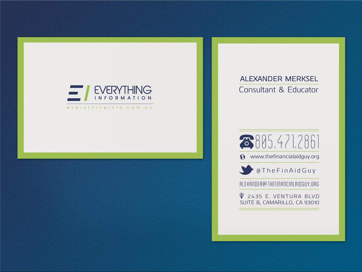 Design de Carte de Visite par silviaer pour Everything Information Pty Ltd | Design #1794682