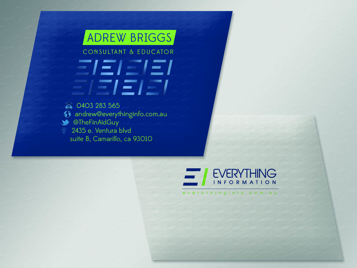 Design de Carte de Visite par silviaer pour Everything Information Pty Ltd | Design #1796788