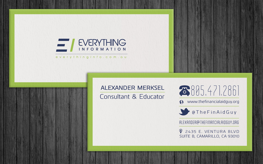 Diseño de Tarjeta de Presentación por silviaer para Everything Information Pty Ltd | Diseño #1815283