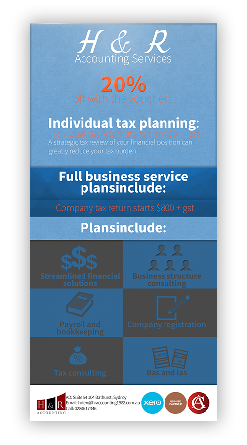 Flyer Design by EnzoL for H & R ACCOUNTING SERVICES | Design #1828334