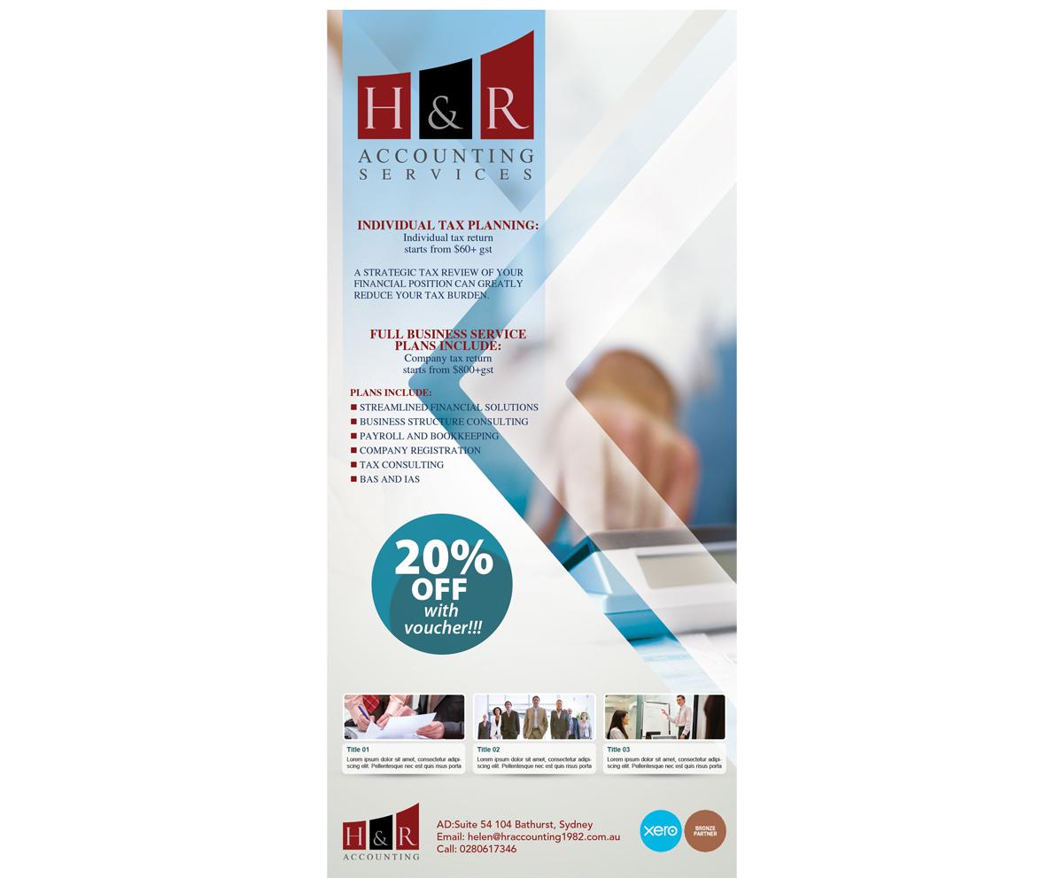 Design de Flyer par dfusion101 pour H & R ACCOUNTING SERVICES | Design #1817718
