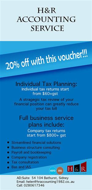 Flyer Design by Sharonc for H & R ACCOUNTING SERVICES | Design: #1796279