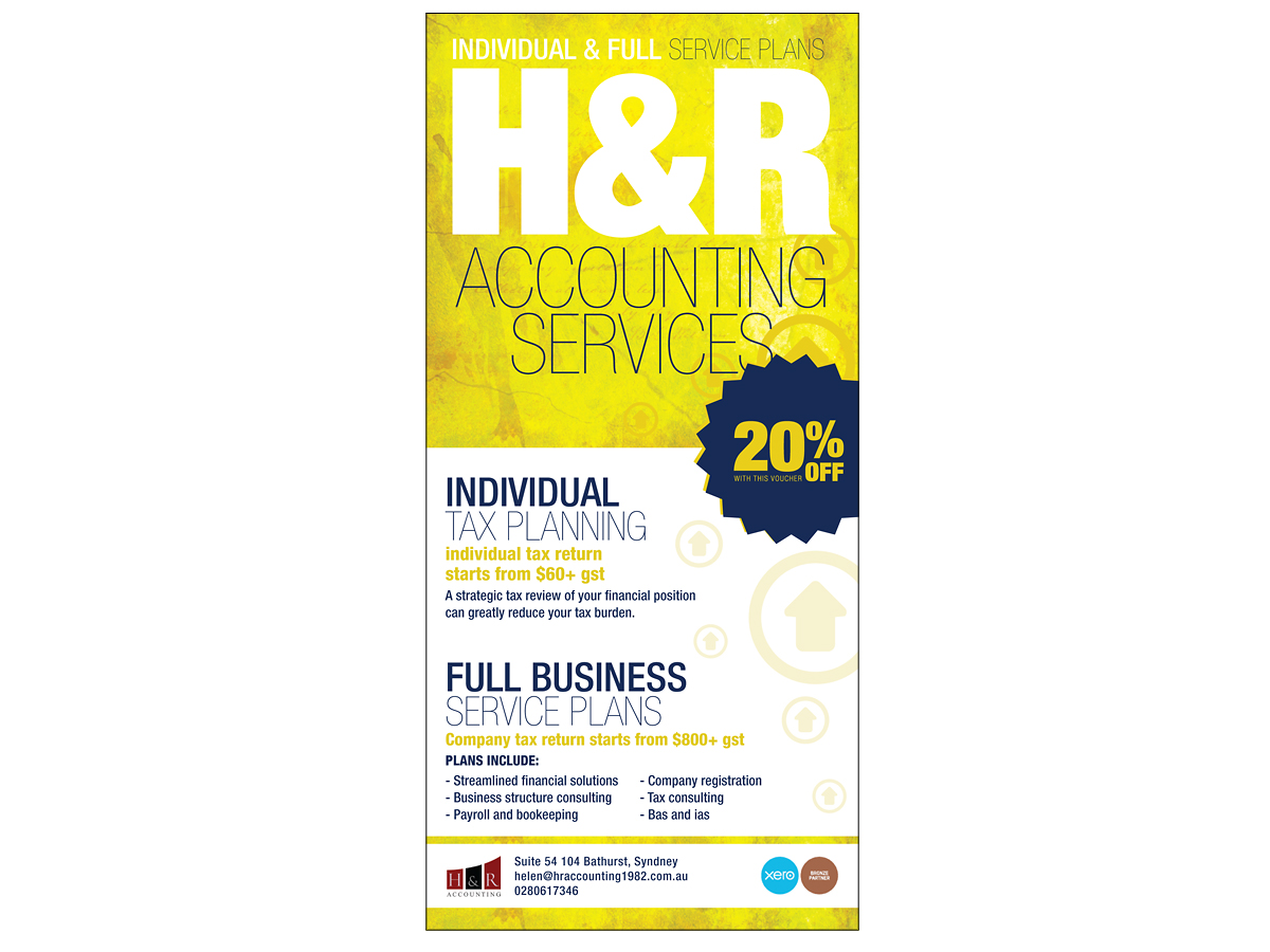 Flyer Design by jajadesign for H & R ACCOUNTING SERVICES | Design #1824490