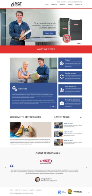 Web Design by pb for MGT SERVICE HEATING & AIR CONDITIONING | Design: #6903027