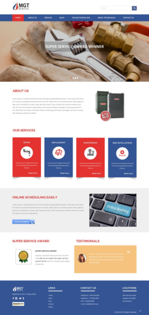 Web Design by pb for MGT SERVICE HEATING & AIR CONDITIONING | Design: #6903047