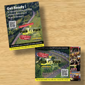 Park to Park Running Festival promotion card | Diseño de Postal por visualkota