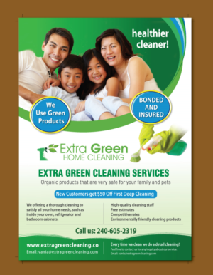 Extra Green Cleaning Services | Diseño de Flyer por meet007