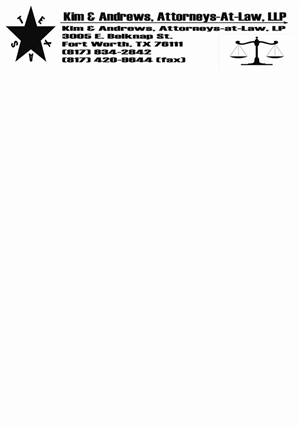Letterhead Design by Exclusive4U for Kim & Andrews, Attornets-at-Law, LP | Design #1829488
