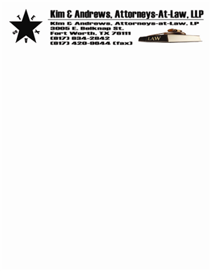 Letterhead Design by Exclusive4U for Kim & Andrews, Attornets-at-Law, LP | Design: #1829491