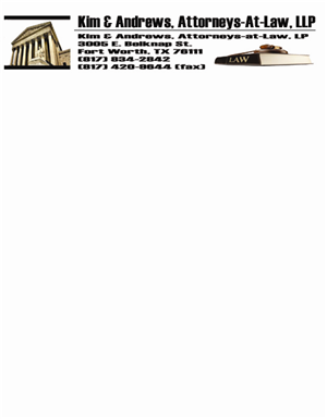 Letterhead Design by Exclusive4U for Kim & Andrews, Attornets-at-Law, LP | Design: #1829499