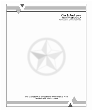 Letterhead Design by Amber BeSerra for Kim & Andrews, Attornets-at-Law, LP | Design #1782222