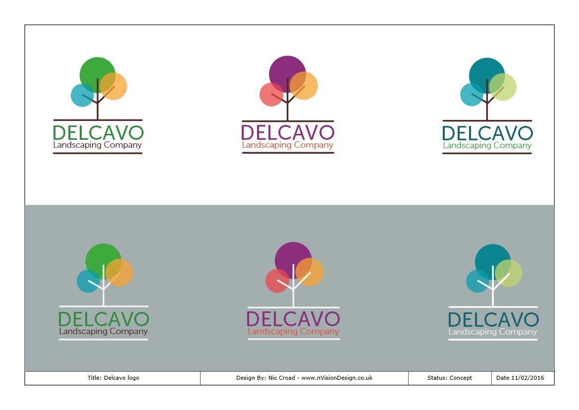 Logo Design by nvisiondesign.co.uk for Delcavo Landscaping  | Design #9797263