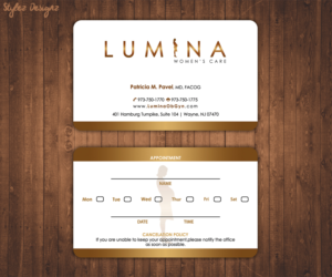 Business Card Design by Stylez Designz for Lumina Women''s Care | Design: #7069572
