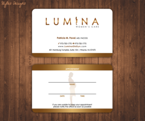 Business Card Design by Stylez Designz for Lumina Women''s Care | Design: #7071798