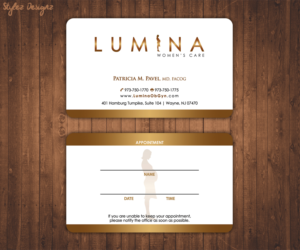 Business Card Design by Stylez Designz for Lumina Women''s Care | Design: #7072266