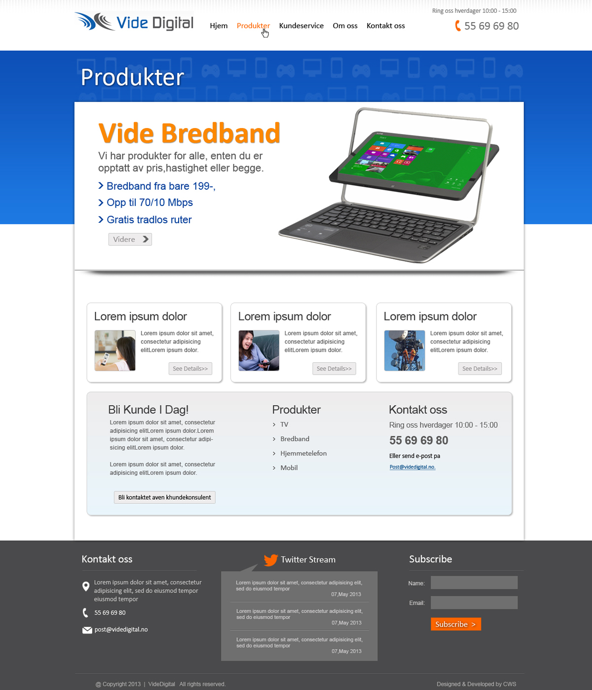 Web Design by Creative1984 for Vide Digital AS | Design #1843602