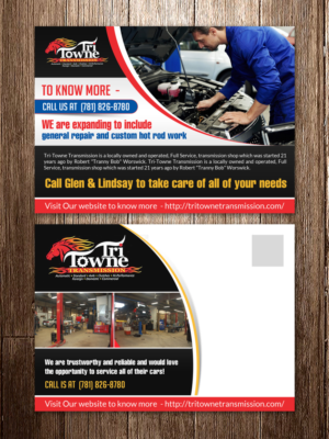 Postcard Design by debdesign for Tri Towne Transmission | Design: #6913639