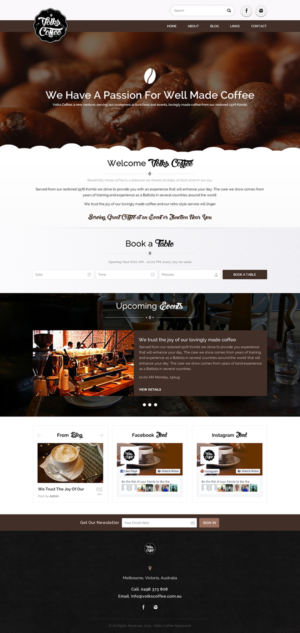 Wordpress Design by SONA for Volks Coffee | Design: #6954568