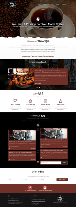 Wordpress Design by SONA for Volks Coffee | Design: #6958124