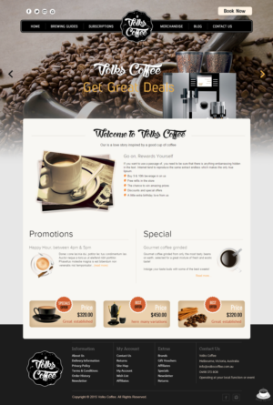 Wordpress Design by webxvision for Volks Coffee | Design #7001590