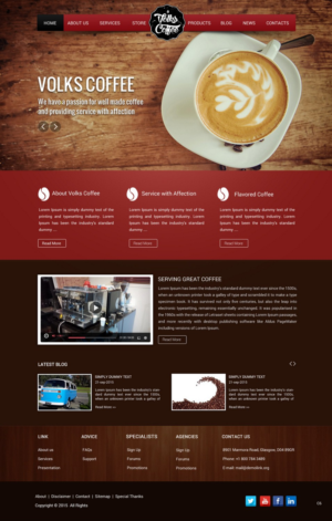 Wordpress Design by pb for Volks Coffee | Design: #6946941